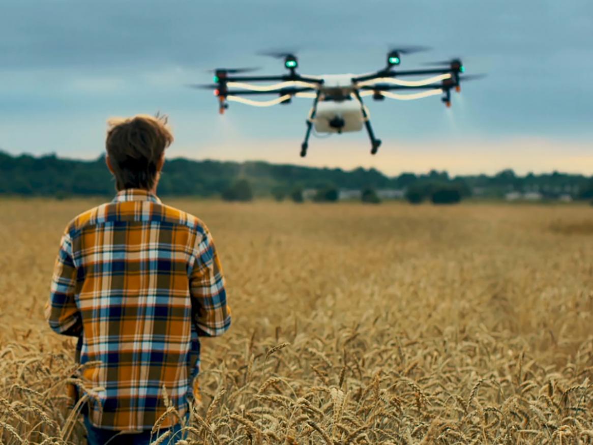 drone over crops
