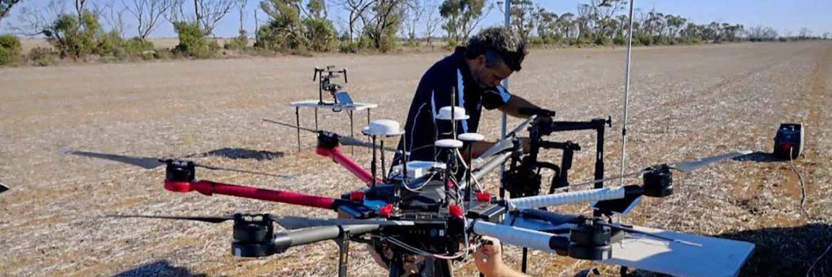 Drone being prepped for flight